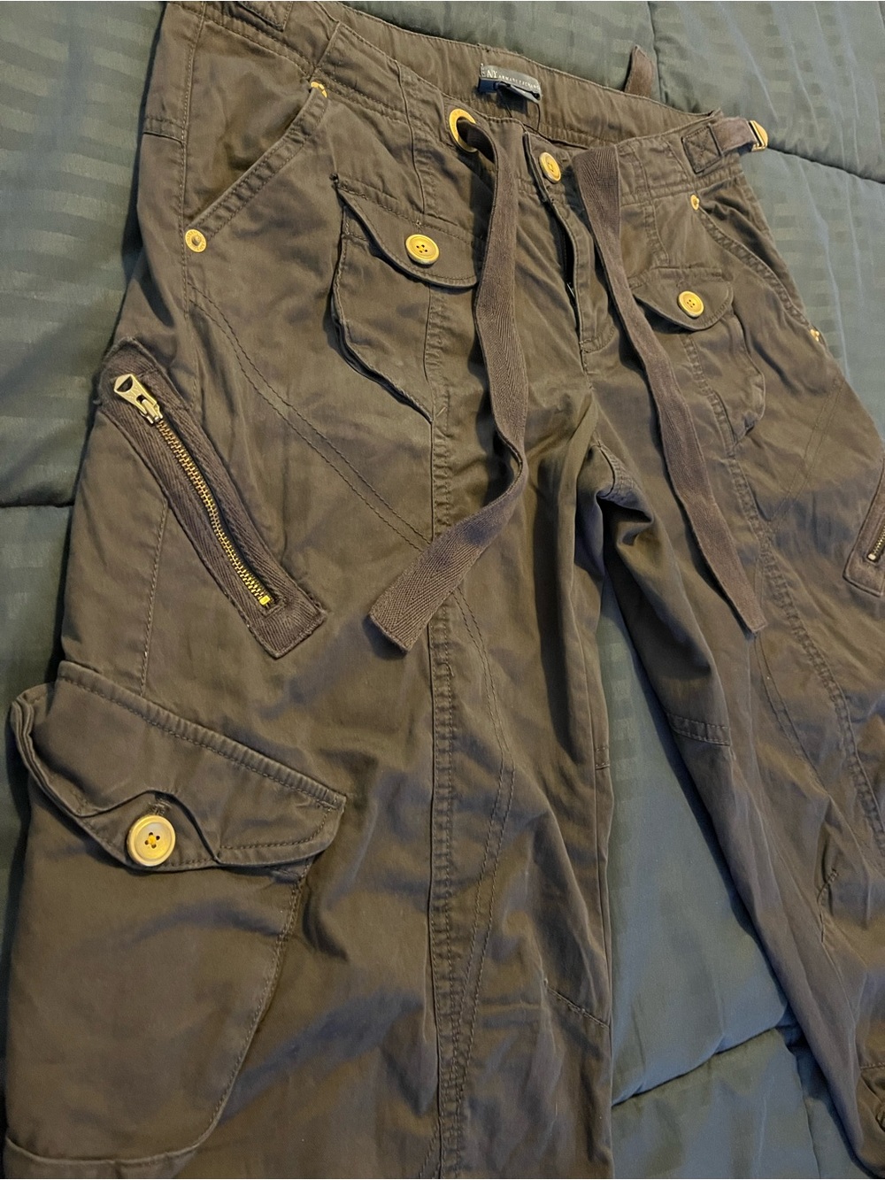 Vintage Armani Exchange Y2K Cargo Pants - Size 4 - NWT - Picture 2 of 10